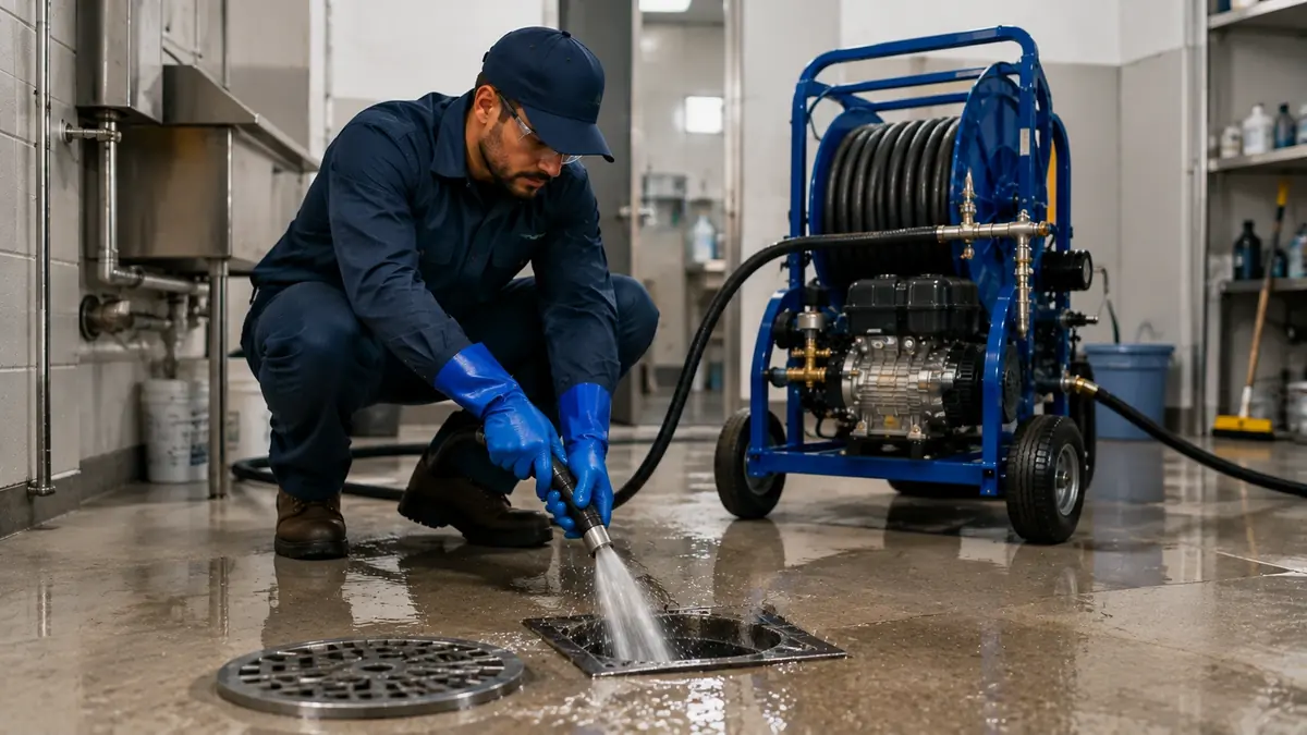 Floor Drain Hydro Jet Cleaning in Benicia